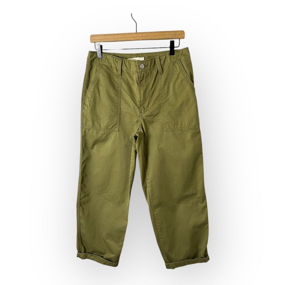 Levi’s 94 Pants Women’s 27 Baggy Mid Rise Straight Leg Martini Olive Green Twill